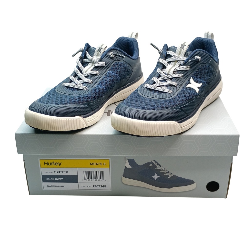 Hurley Exeter Sneaker Men Size 8 Navy Mesh Lightweight Athletic Shoes
